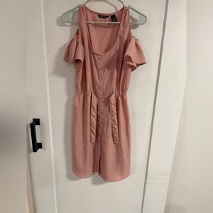 Elegant Pink Cold Shoulder Dress